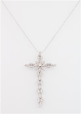Brillant Kreuzanhänger zus. ca. 1,30 ct - Jewellery