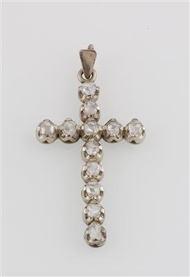 Diamant Kreuzanhänger zus. ca. 1 ct - Gioielli