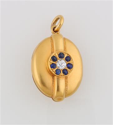 Altschliffbrillant Saphir Medaillon - Exquisite jewellery
