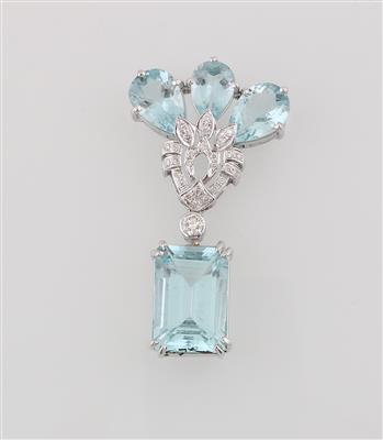 Aquamarinanhänger zus. ca. 16,15 ct - Erlesener Schmuck