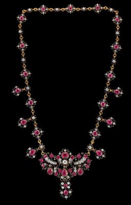 Altschliffdiamantcollier zus. ca.7,50 ct - Gioielli