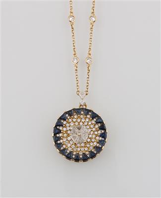 Diamant Saphir Collier - Jewellery