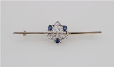Petochi Altschliffdiamant Saphir Brosche - Exquisite jewellery