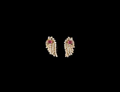 Diamant Rubin Ohrclips - Exquisite jewellery