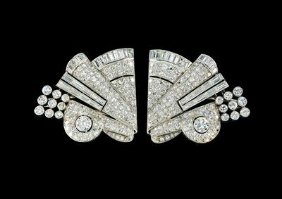 2 Diamant Kleiderclips zus. ca. 14,50 ct - Gioielli scelti