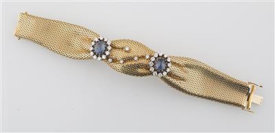 Brillant Armband mit unbehandelten Saphiren zus. ca.4 ct - Erlesene Juwelen und Exklusive Schreibwaren Weihnachtsauktion