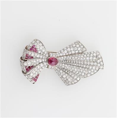 Diamant Rubin Brosche - Exquisite jewellery