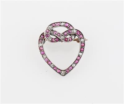 Diamant Rubinbrosche - Exquisite jewellery