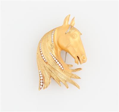 Brillantbrosche Pferd zus. ca.0,90 ct - Exkluzivní šperky
