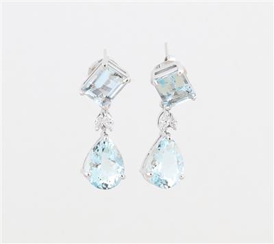 Diamant Aquamarin Ohrsteckgehänge - Exkluzivní šperky