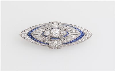 Shreve  &  Co Diamant Saphir Brosche - Gioielli scelti