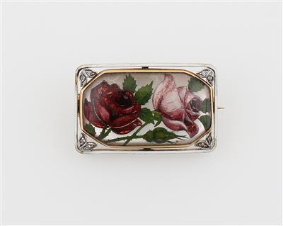 Achtkantdiamant Blütenbrosche - Exquisite jewellery