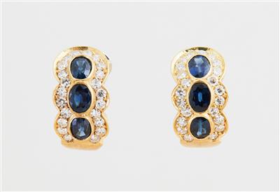 Diamant Saphir Ohrclips - Exquisite jewellery
