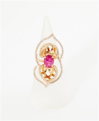 Brillant Rubin Blütenring - Exkluzivní šperky