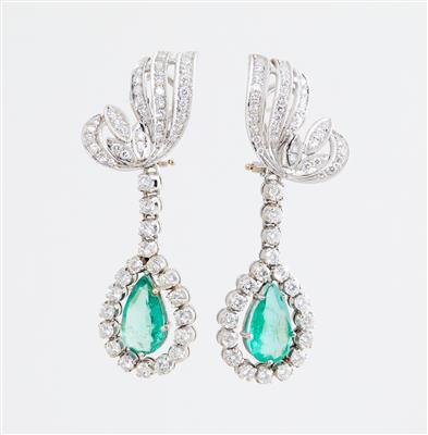 Brillant Smaragd Ohrgehänge - Exquisite jewellery