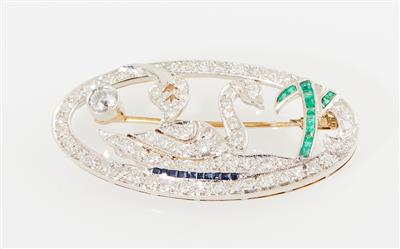 Diamantbrosche Schwan zus. ca.1,30 ct - Exquisite jewellery