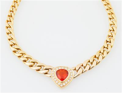 Feueropal Brillantcollier - Exquisite jewellery