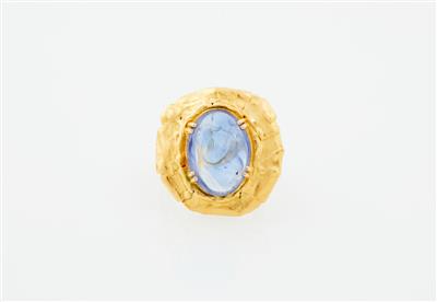 Ring mit unbehandeltem Saphir im Cabochonschliff ca. 11 ct - Exquisite jewellery