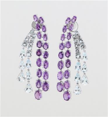 Aquamarin Amethyst Ohrgehänge zus. ca. 20 ct - Exquisite jewellery