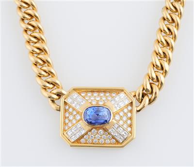Diamant Saphir Collier - Exquisite jewellery