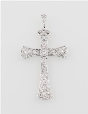 Diamant Kreuzanhänger zus. ca. 1,30 ct - Gioielli