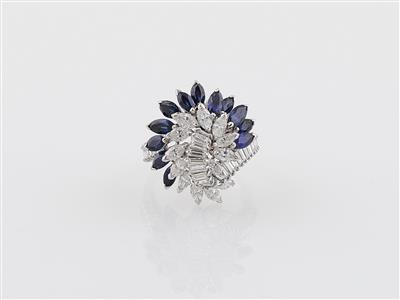 Diamant Saphir Ring - Gioielli