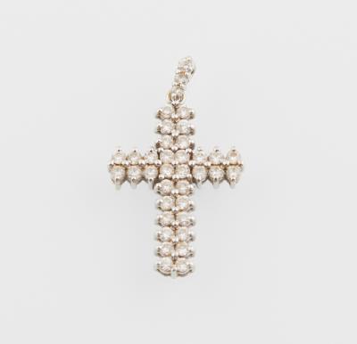 Brillant Kreuzanhänger zus. ca. 0,62 ct - Exkluzivní šperky