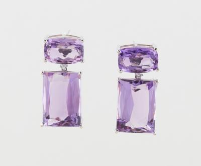 Amethyst Ohrgehänge zus. ca. 66 ct - Gioielli scelti