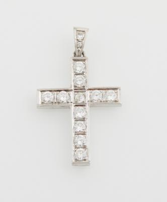 Brillant Kreuzanhänger zus. ca. 3 ct - Exkluzivní šperky