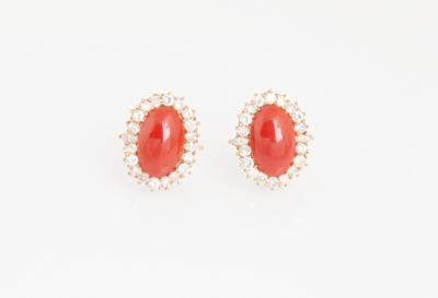 Brillant Korallen Ohrclips - Exquisite jewellery