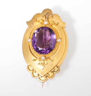 Amethystbrosche - Exquisite jewellery