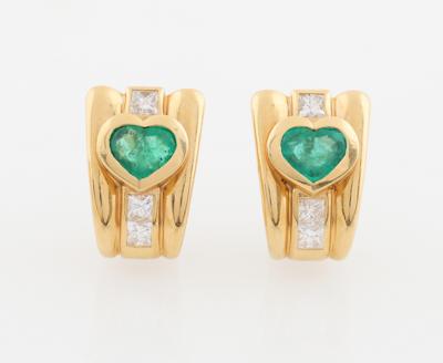 Diamant Smaragd Ohrclips - Exkluzivní šperky