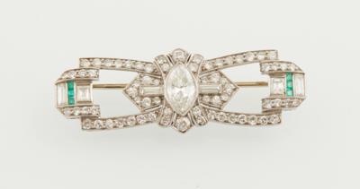 Diamant Smaragdbrosche - Exquisite jewellery