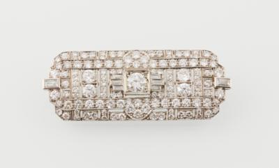 Art Deco Diamant Brosche zus. ca. 7,20 ct - Exquisite jewellery