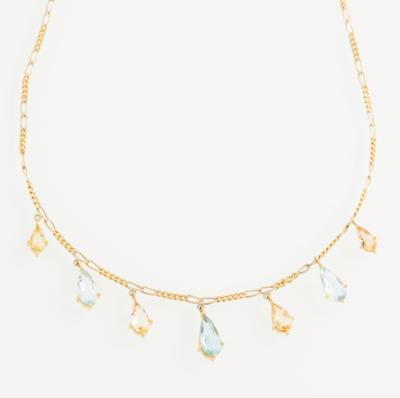 Aquamarin Topas Citrincollier - Exquisite jewellery