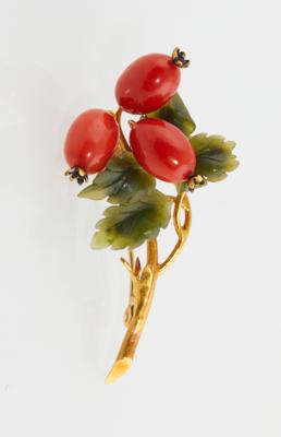 Blütenbrosche Hagebutte - Exkluzivní šperky
