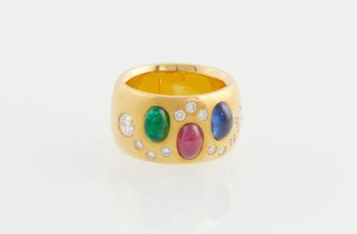 Brillant Farbstein Ring - Erlesener Schmuck