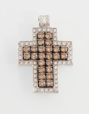 Brillant Kreuzanhänger zus. ca. 3 ct - Exquisite jewellery