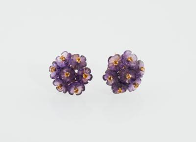 Amethyst Citrin Blütenohrclips - Exquisite jewellery