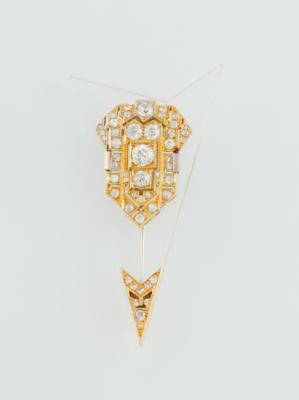 Diamantbrosche Pfeil zus. ca. 2,70 ct - Exquisite jewellery