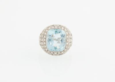 Diamantring mit Aquamarin ca. 8 ct - Exquisite jewellery