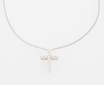 Brillant Kreuzanhänger zus. ca. 0,80 ct - Exquisite jewellery