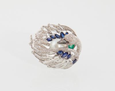 Brillant Saphir Ring Schwan - Exquisite jewellery