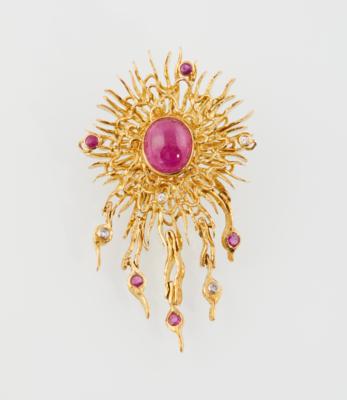 Brillant Rubin Anhänger - Exquisite jewellery