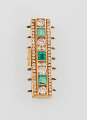 Brillant Smaragd Steckschließe - Exquisite jewellery