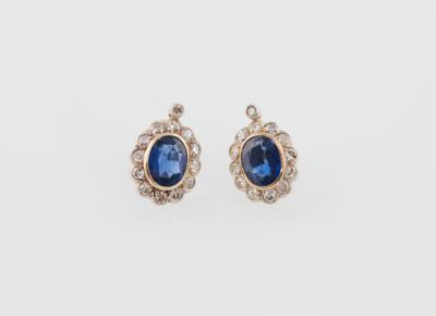 Diamant Saphir Ohrschrauben - Exquisite jewellery