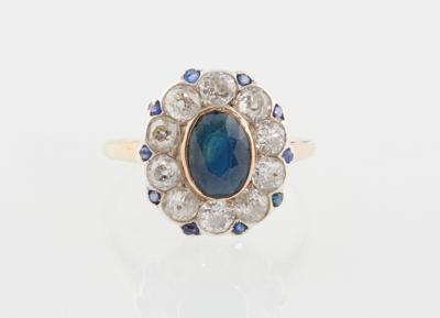 Altschliffdiamant Saphir Ring - Gioielli scelti