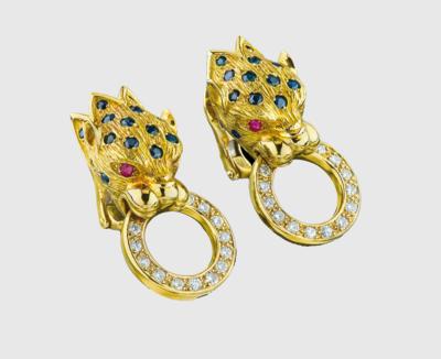 Brillant Saphir Ohrclips Leopard - Gioielli scelti