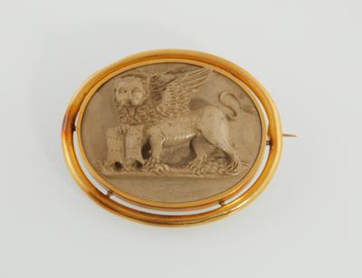 Lavastein Camee Brosche Venezianischer Löwe - Exquisite jewellery