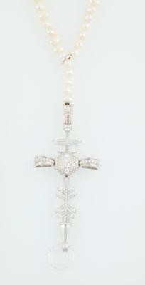 Brillant Kreuzanhänger zus. ca. 5,50 ct - Exquisite jewellery